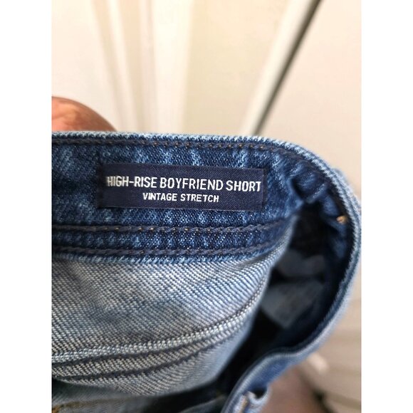 Hollister Women's Distressed Denim High-Waisted Shorts With Frayed Hem Size 24 - Picture 9 of 9